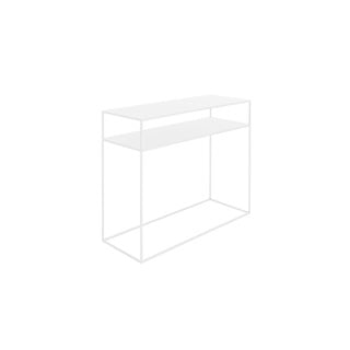 Biely konzolový kovový stôl s policou CustomForm Tensio, 100 x 35 cm