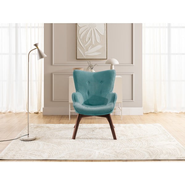 Tyrkysové menčestrové kreslo Niko – Ropez-image-1