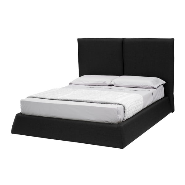 Čierna dvojlôžková posteľ s úložným priestorom 13Casa Ofelia, 160 x 190 cm