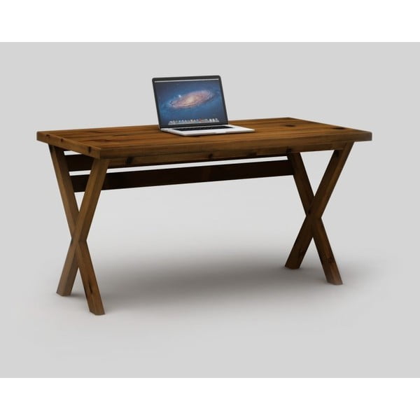 Tmavohnedý písací stôl Only Wood Desk X