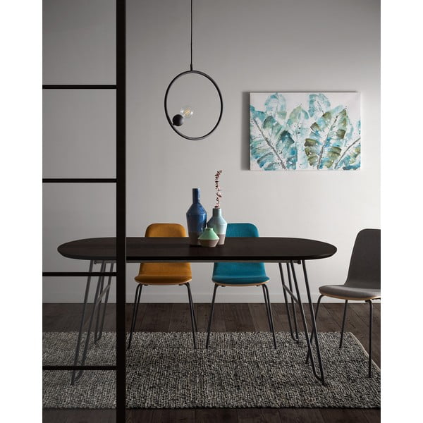 Tmavohnedý rozkladací jedálenský stôl s doskou v dekore jaseňového dreva 100x170 cm Milian – Kave Home-image-1