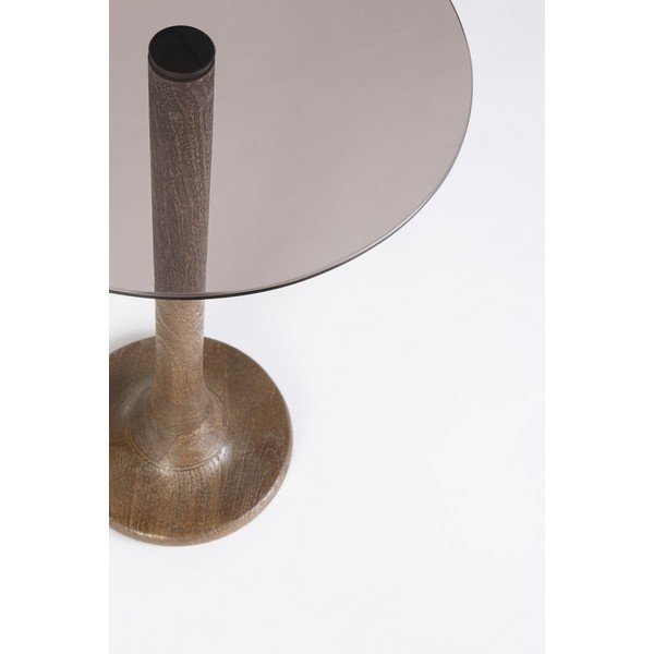 Okrúhly odkladací stolík so sklenenou doskou ø 35 cm Aberdeen – Bizzotto-image-4