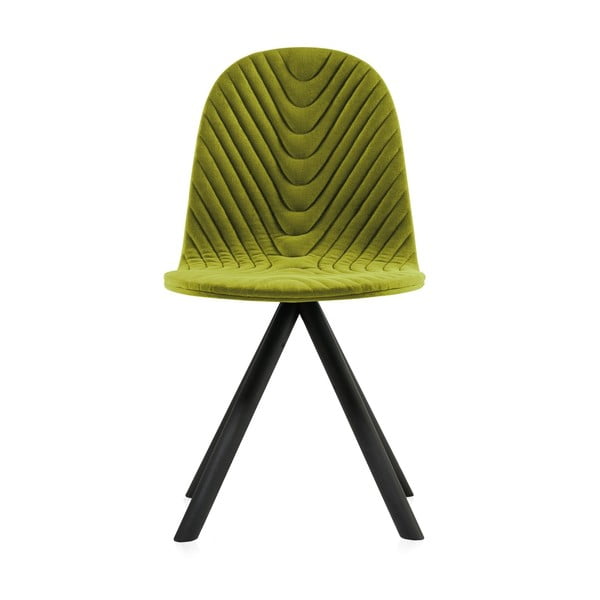 Zelená stolička s čiernymi nohami Iker Mannequin Wave