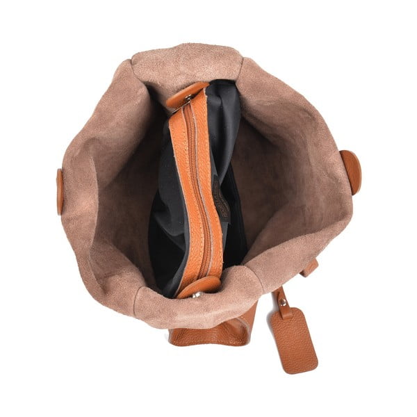 Koňakovohnedá kožená kabelka Isabella Rhea Meggie-image-3