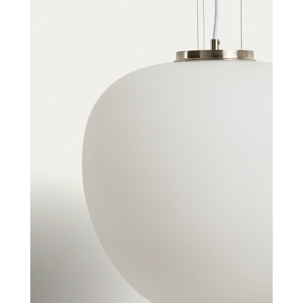 Biele závesné svietidlo so skleneným tienidlom ø 25 cm Ardali – Kave Home-image-4