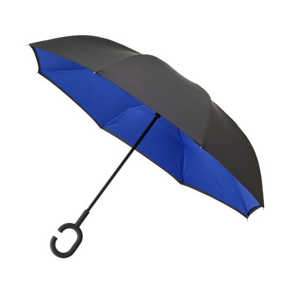 Čierno-modrý dáždnik Rever, ⌀ 107 cm