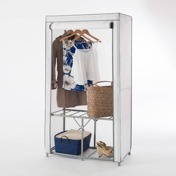 Biela textilná šatníková skriňa Compactor Wardrobe Organized-image-1