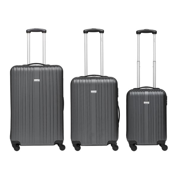 Sada 3 sivých cestovných kufrov Packenger Travel
