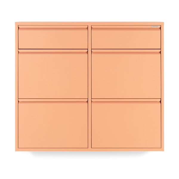 Kovová výklopná skrinka na topánky v lososovej farbe 98x86x15 cm Billy – Spinder Design-image-2