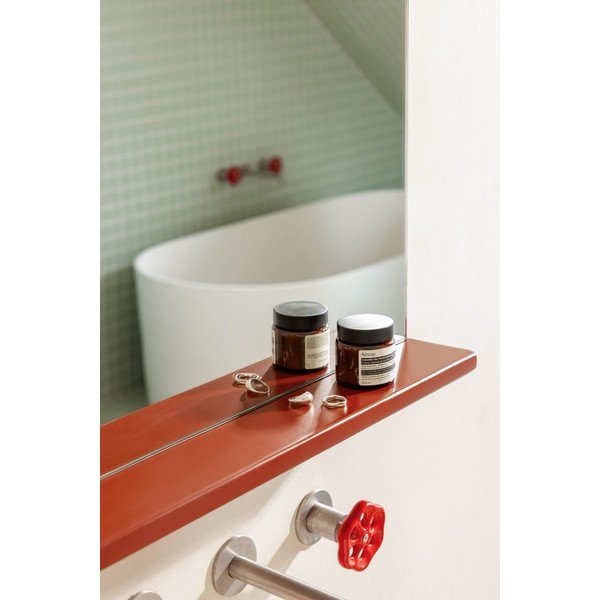 Nástenné zrkadlo s poličkou s dreveným rámom 50x75 cm Lun – noo.ma-image-2