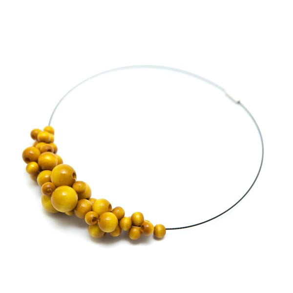 Drevený žltý náhrdelník Ko-ra-le Foam