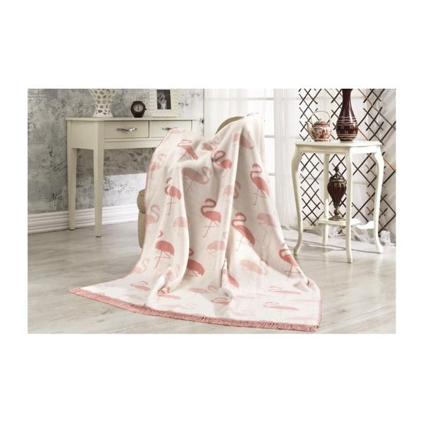 Bavlnená deka Aksu Flamingo, 152 × 127 cm