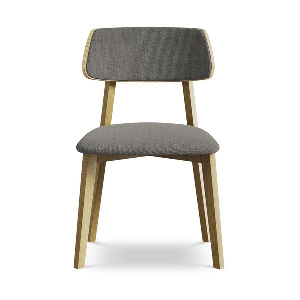 Sivá jedálenská stolička z masívneho dreva Niu – Makamii-image-1