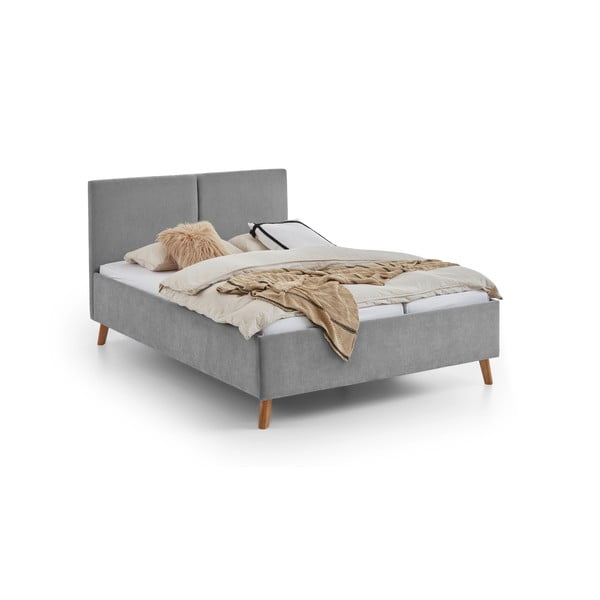 Sivá čalúnená dvojlôžková posteľ s roštom 140x200 cm Piano – Meise Möbel-image-4