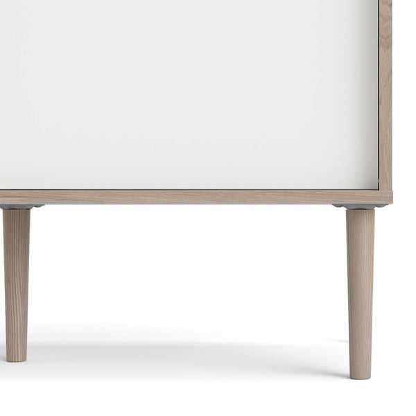 Biela knižnica s rámom v dubovom dekore Tvilum Rome, 99 x 176 cm-image-4