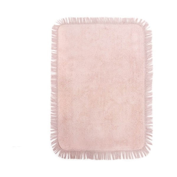 Ružová bavlnená kúpeľňová predložka Jill, 50 × 80 cm