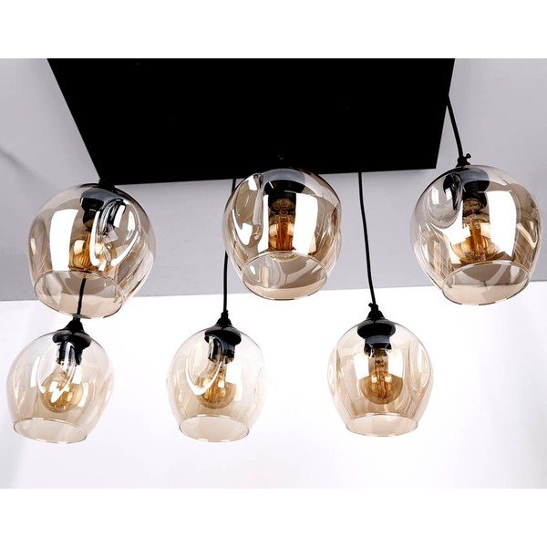 Čierne závesné svietidlo so skleneným tienidlom 33x67 cm Aspa - Candellux Lighting-image-3