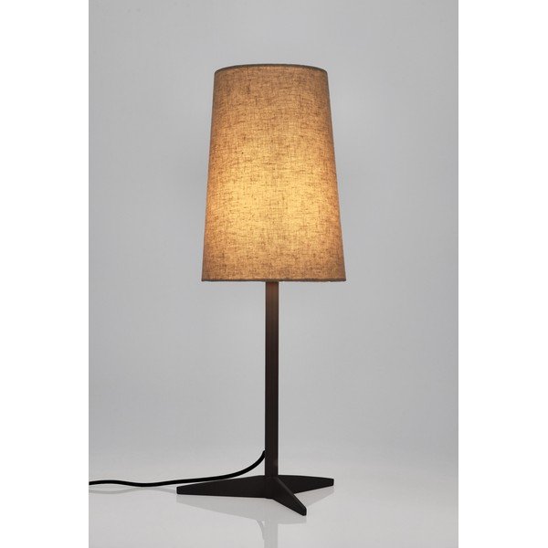 Čierna/béžová kovová stolová lampa s textilným tienidlom (výška  60 cm) Assam – Bizzotto-image-1