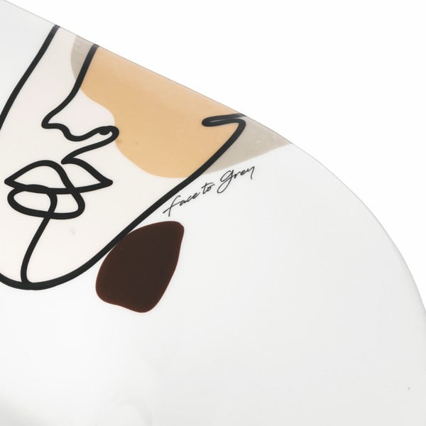 Keramický servírovací tanier VDE Tivoli 1996 Face to Grey, ø 43,5 x 35,5 cm-image-1