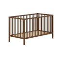 Hnedá postieľka z bukového dreva s odnímateľným bokom/s nastaviteľnou výškou 70x140 cm Dino – Vipack