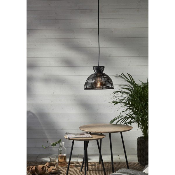 Čierne vonkajšie tienidlo na stropné svietidlo Star Trading Runde, ø 26 cm-image-3