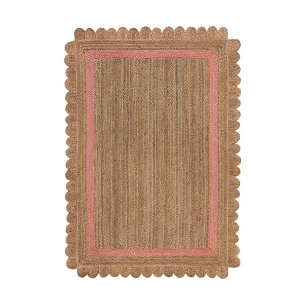 Ručne tkaný jutový koberec v ružovo-prírodnej farbe 120x170 cm Grace – Flair Rugs