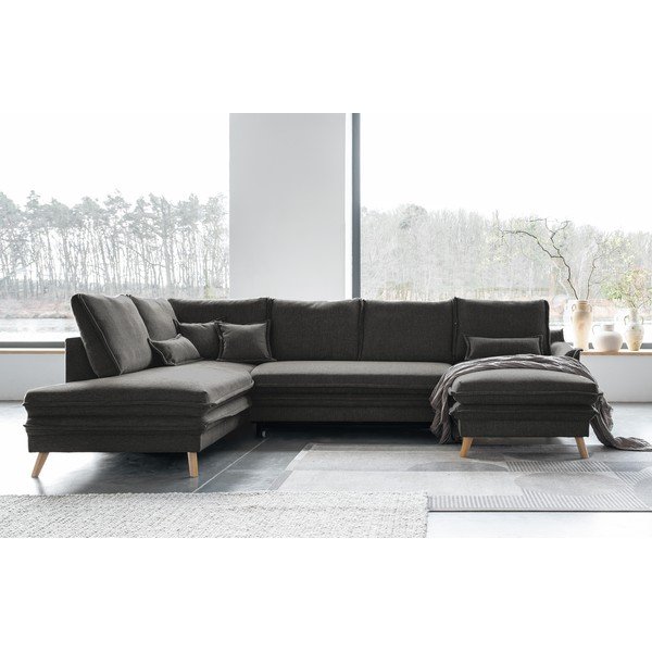 Tmavosivá rozkladacia rohová pohovka (ľavý roh/do tvaru "U") Charming Charlie – Miuform-image-4