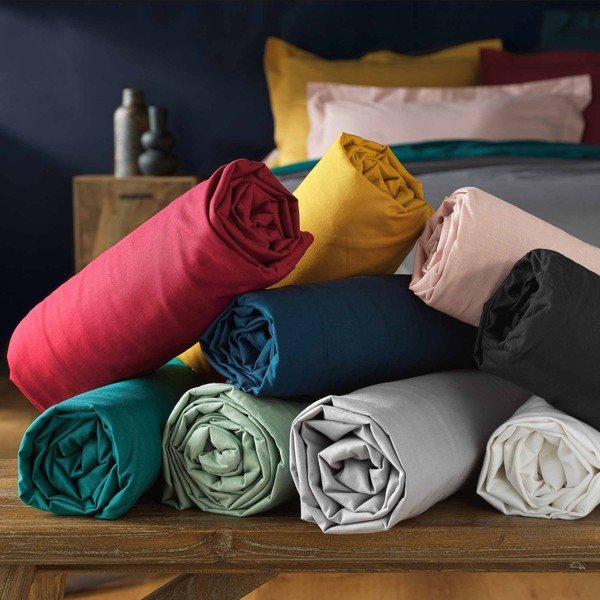 Béžová napínacia bavlnená plachta 90x190 cm Lina – douceur d'intérieur-image-4