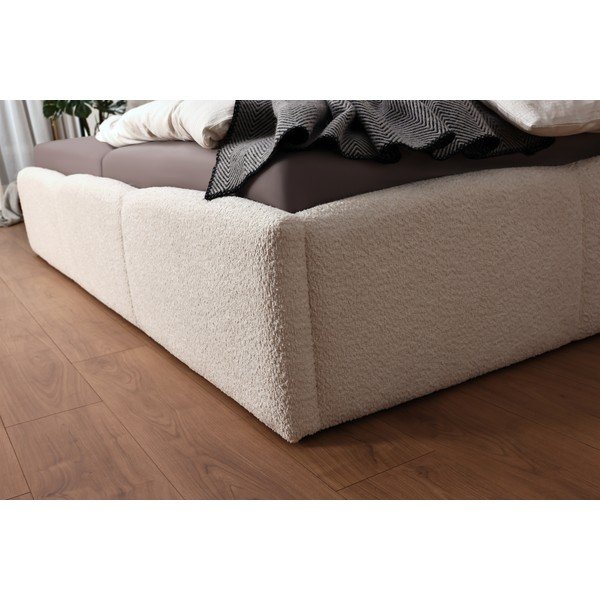 Slonovinová čalúnená dvojlôžková posteľ bez roštu 200x240 cm Merida – Meise Möbel-image-3