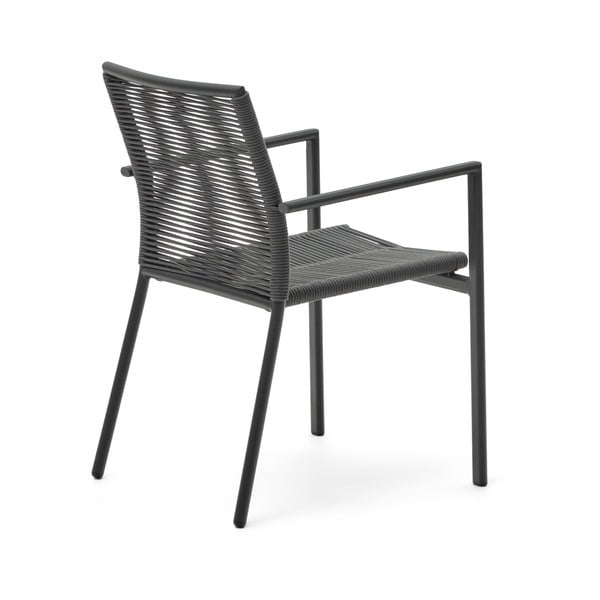 Tmavosivá kovová záhradná stolička Culip – Kave Home-image-4