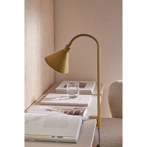 Hnedá kovová stolová lampa s ohýbateľnou konštrukciou/s klipom (výška  50 cm) Flexi Torino – Ellos Home-image-2