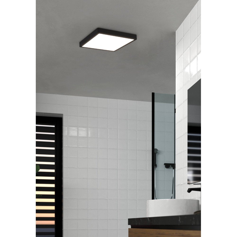 Čierne LED stropné svietidlo 28,5x28,5 cm FUEVA 5 – EGLO