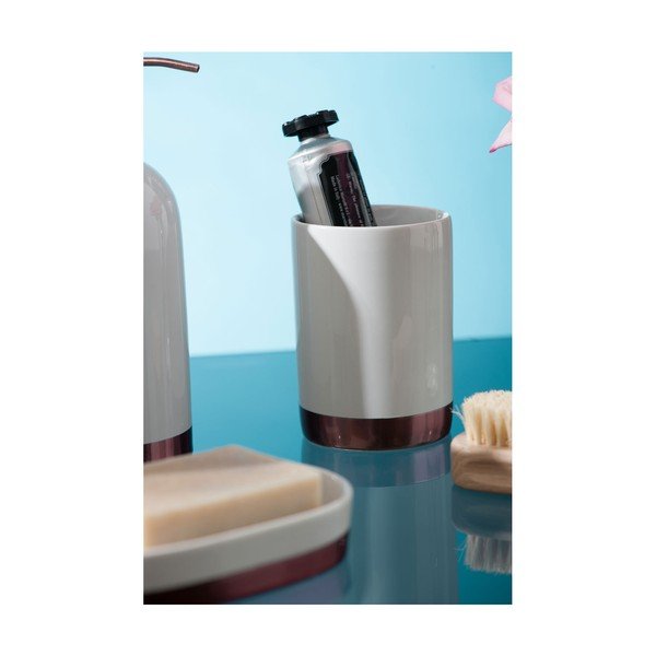 Biely pohárik na zubné kefky z kameniny Premier Housewares Delta, 260 ml-image-3