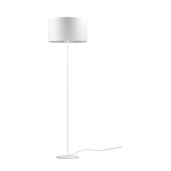 Biela stojacia lampa s detailom v striebornej farbe Sotto Luce Mika, ⌀ 40 cm