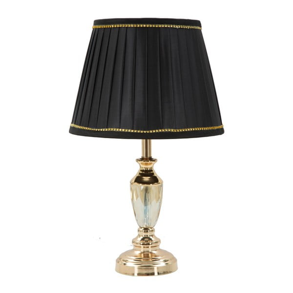 Čierna stolová lampa Mauro s konštrukciou v zlatej farbe Ferretti Plie