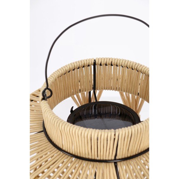 LED lampáš so solárnym panelom v prírodnej farbe (výška  29 cm) Nikhita – Yes Everyday-image-1