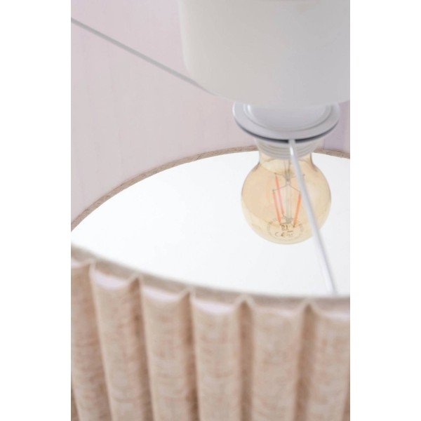 Béžové ľanové stropné svietidlo ø 40 cm Alina – Jotex-image-3
