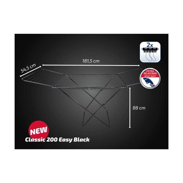 Čierny sušiak na bielizeň 20 m Classic 200 Easy – LEIFHEIT-image-2
