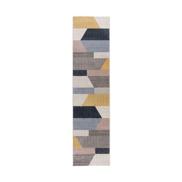 Sivo-žltý koberec Flair Rugs Barrio, 60 x 230 cm