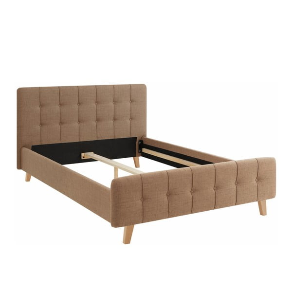 Hnedá dvojlôžková posteľ Støraa Limbo, 140 × 200 cm