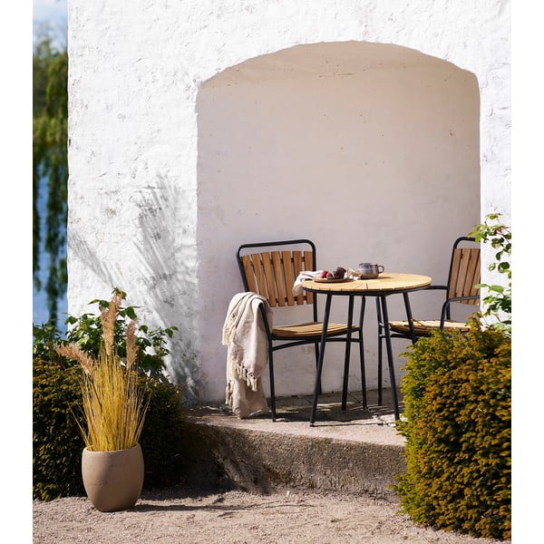 Okrúhly záhradný jedálenský stôl z teakového dreva ø 70 cm Cleveland – House Nordic-image-1