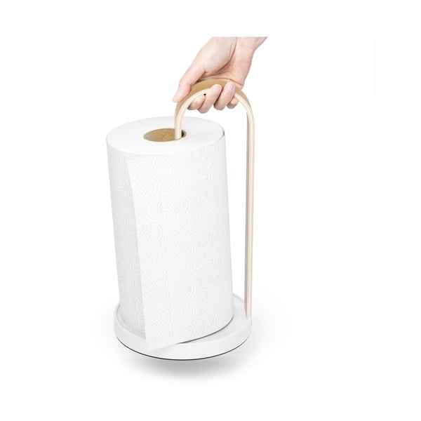 Biely drevený stojan na papierové utierky ø 17 cm Bellwood – Umbra-image-3