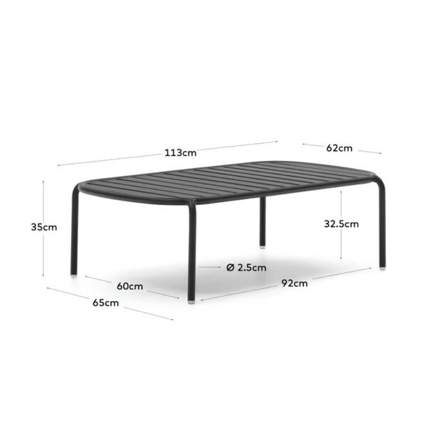 Záhradný odkladací stolík 65x113 cm Joncols - Kave Home-image-2