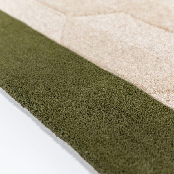 Zelený/v prírodnej farbe ručne tkaný vlnený behúň 60x230 cm Apex Border Wool – Flair Rugs-image-2