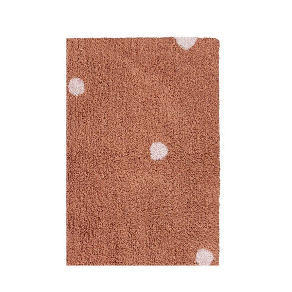 Prateľný ručne tkaný bavlnený detský koberec v tehlovej farbe 100x150 cm Mini Dot Chestnut – Lorena Canals-image-3