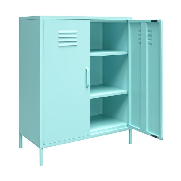 Svetlomodrá kovová skrinka 80x102 cm Cache - Novogratz-image-4