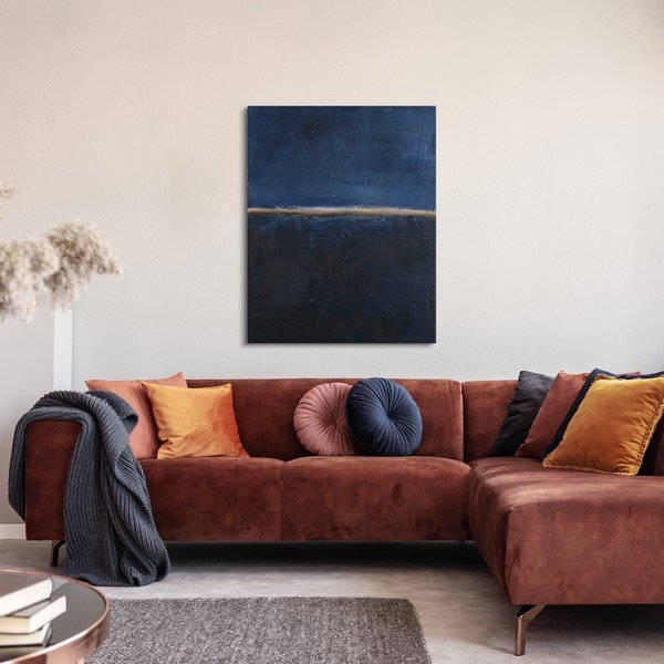 Ručne maľovaný obraz 78x98 cm Edge Blue – Malerifabrikken-image-1