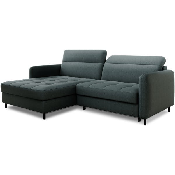 Sivozelená zamatová rozkladacia/s úložným priestorom rohová pohovka (ľavý roh/s leňoškou) Gomsi – ELTAP-image-2