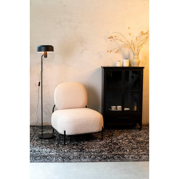 Krémové kreslo z textílie buklé Polly – White Label-image-1