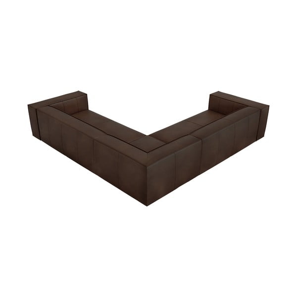 Tmavohnedá kožená rohová pohovka (variabilná) Madame - Windsor & Co Sofas-image-3